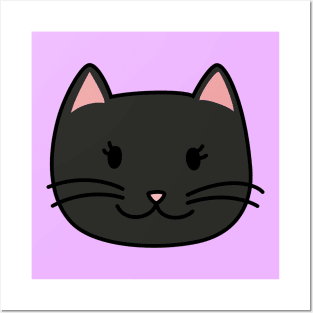 Cute Black Cat Doodle Posters and Art